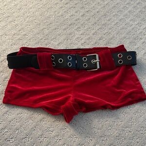 Sexy Santa Velvet Shorts with Black Belt